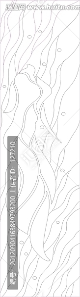 玻璃文化藝術(shù)玻璃雕刻圖矢量圖線條圖,簡約花紋