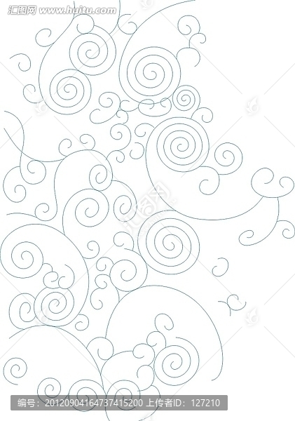 玻璃文化藝術(shù)玻璃雕刻圖矢量圖線條圖,祥云花紋