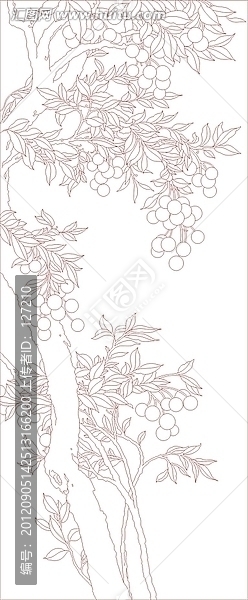 藝術(shù)玻璃雕刻圖矢量圖線條圖,嶺南風(fēng)情