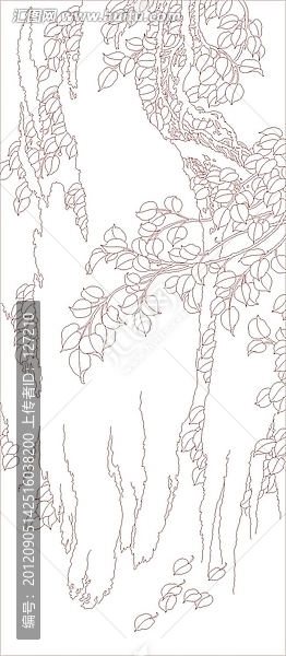 藝術(shù)玻璃雕刻圖矢量圖線條圖,生機盎然