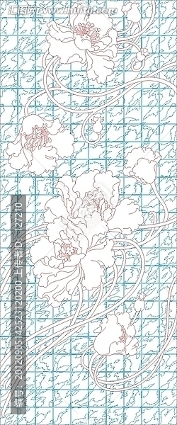 富美達(dá)藝術(shù)玻璃雕刻圖矢量圖線條圖,迎賓花