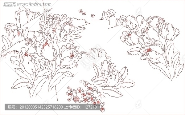 富美達(dá)藝術(shù)玻璃雕刻圖矢量圖線條圖,郁金紅運(yùn)