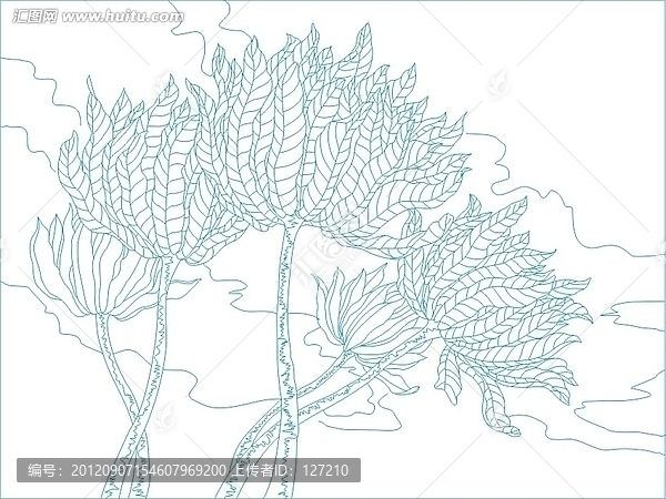 藝術(shù)玻璃雕刻圖矢量圖線條圖,抽象樹,枝葉
