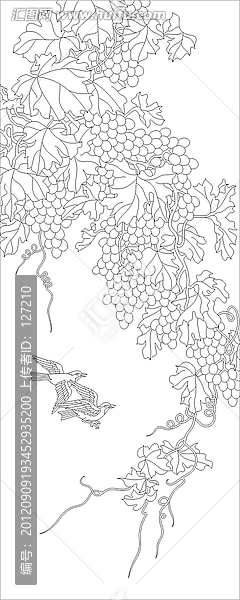 藝術(shù)玻璃雕刻圖矢量圖線(xiàn)條圖,露潤(rùn)果香