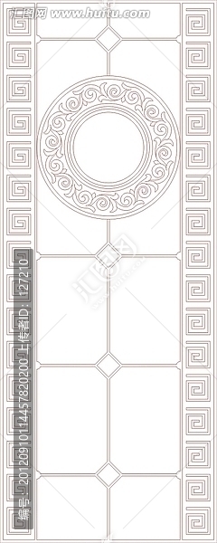 藝術玻璃雕刻圖矢量圖線條圖,回紋移門圖案