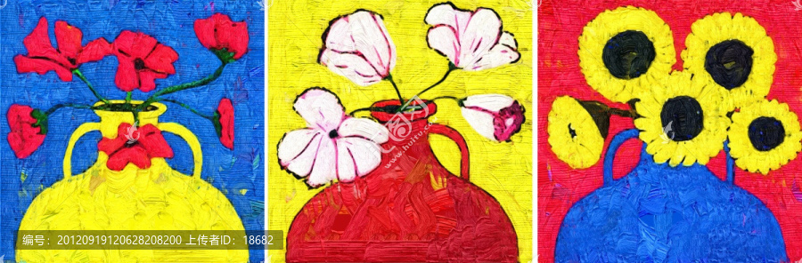 裝飾畫,無框畫,油畫,花瓶