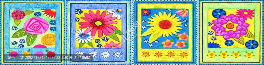 裝飾畫,無框畫,油畫,花朵