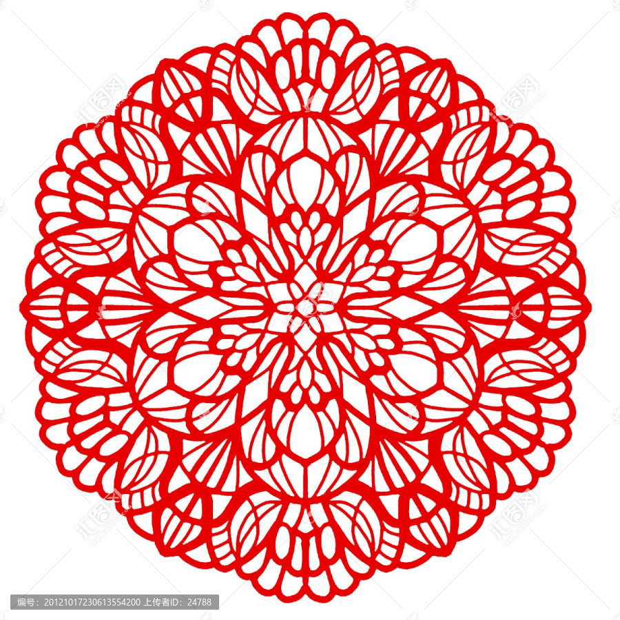 中國紅蕾絲貼花