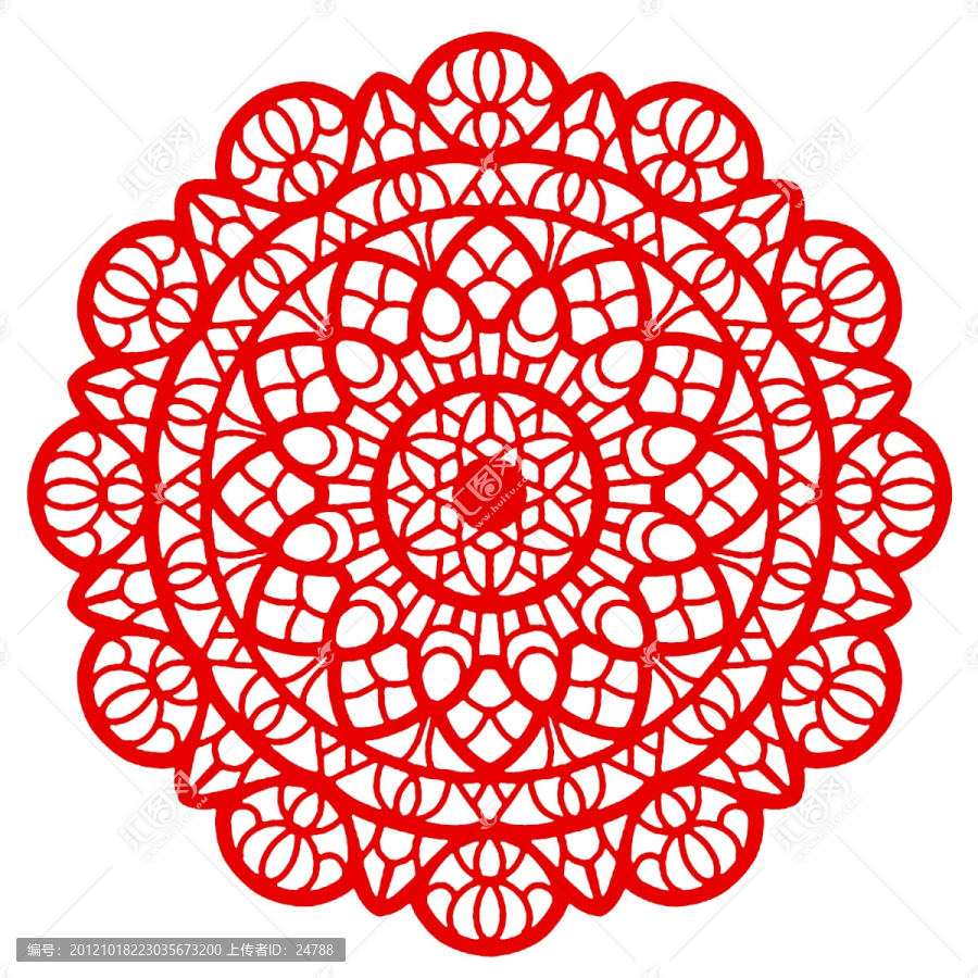 中國(guó)紅蕾絲貼花