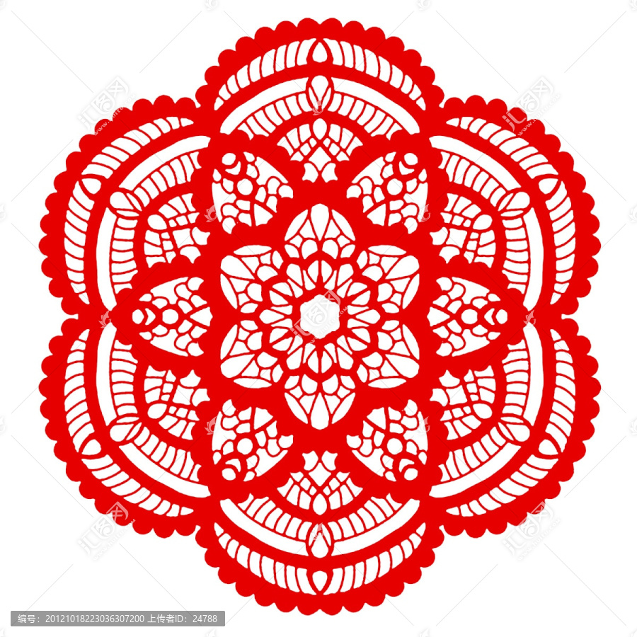 中國紅蕾絲貼花