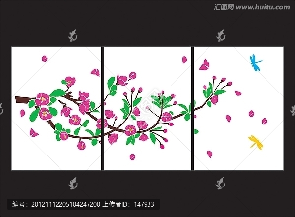 無框畫,花