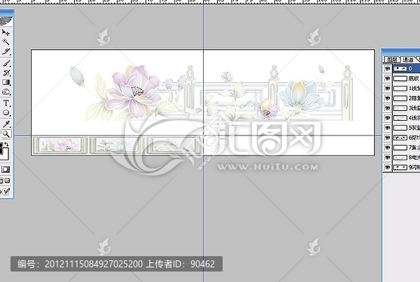 瓷片腰線花片（通道分色）
