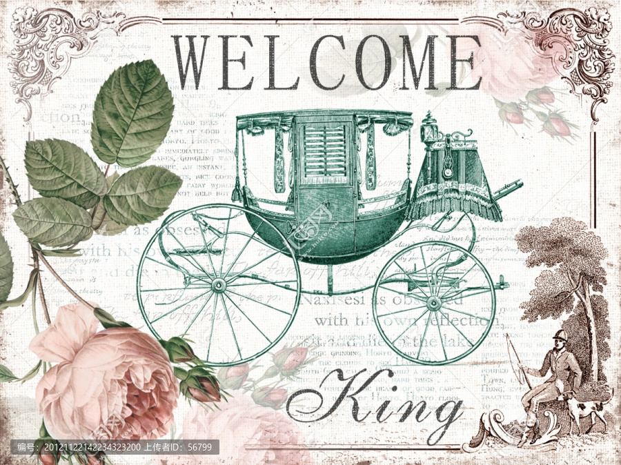 玫瑰,老爺車,邊框