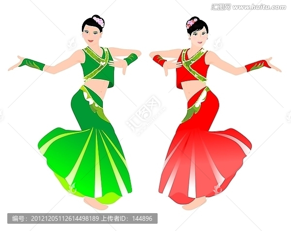 傣族舞服設(shè)計(jì),矢量圖