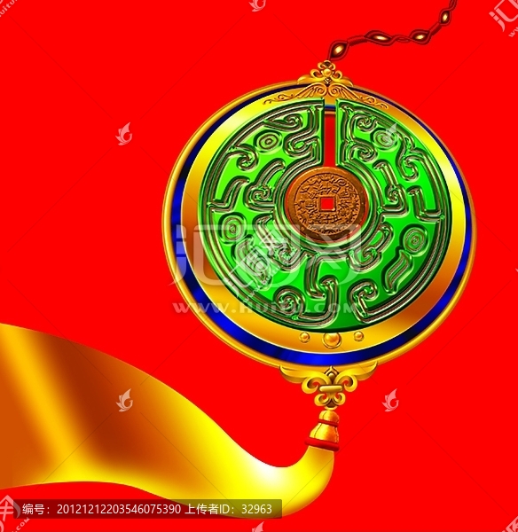 玉佩吊墜中國風(fēng)喜慶素材