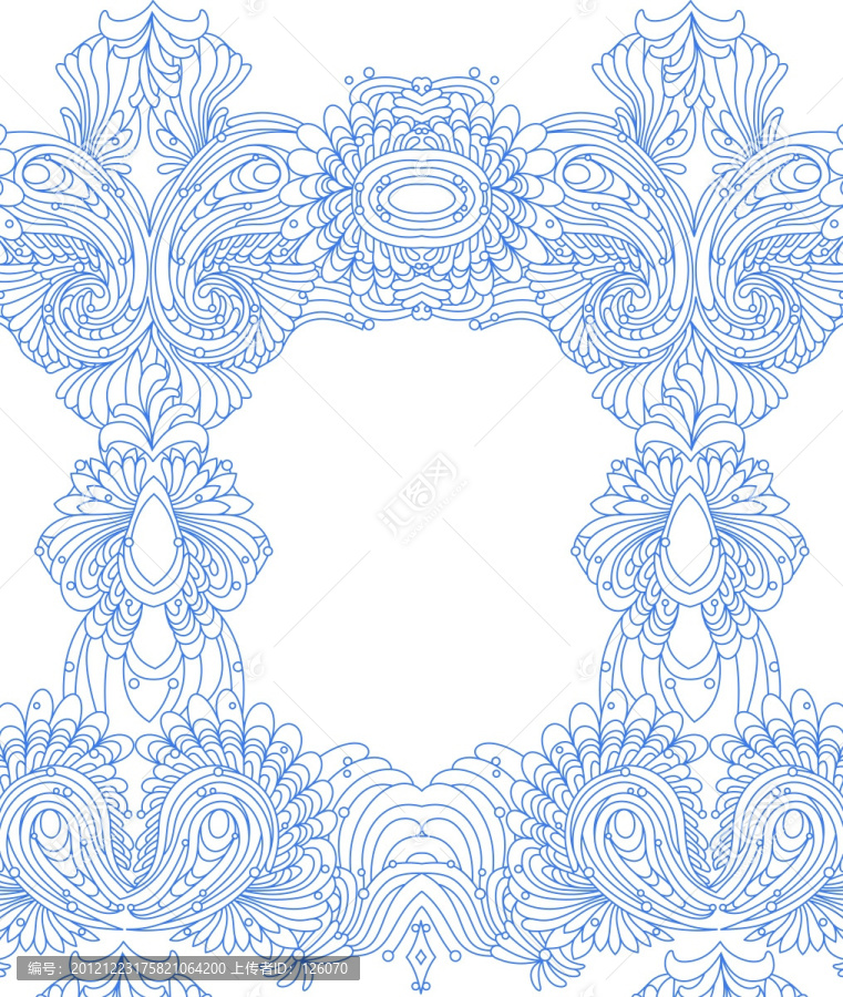 青花花紋