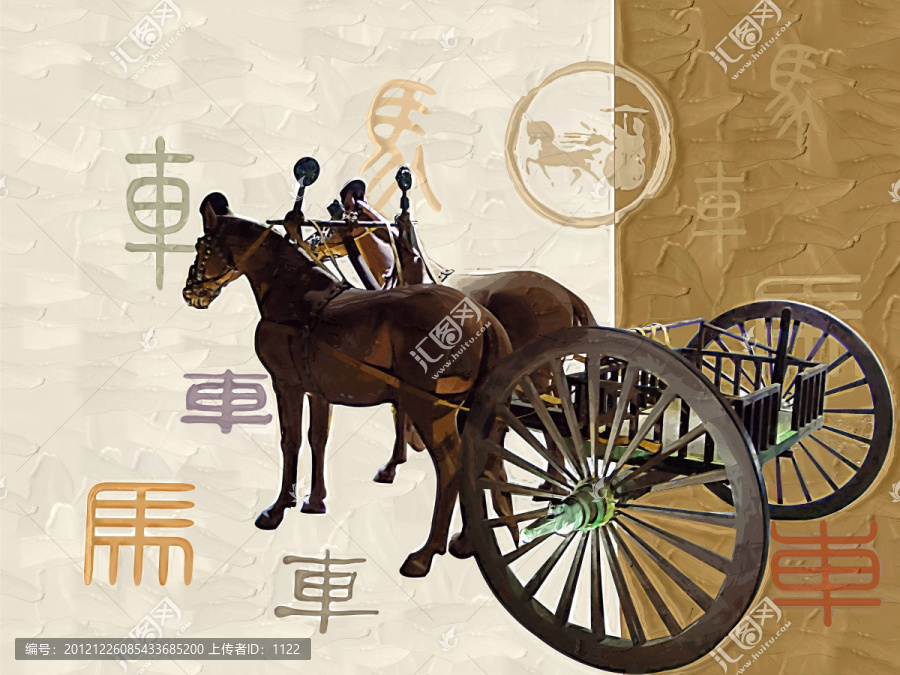 裝飾畫,,古代車馬