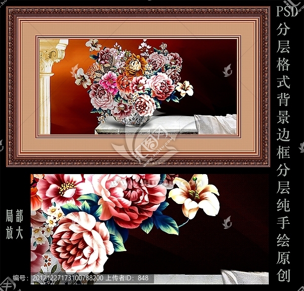 油畫,花卉,無框畫