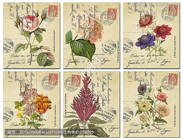 花卉,無框畫,郵票,歐美風(fēng)格