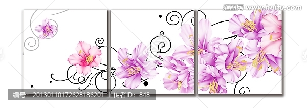 無框畫,花卉