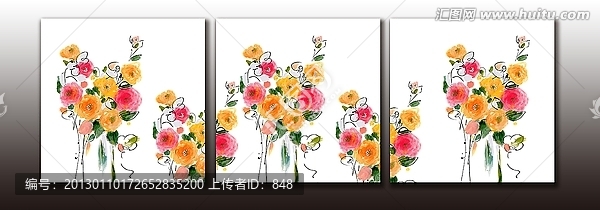 無框畫,花卉