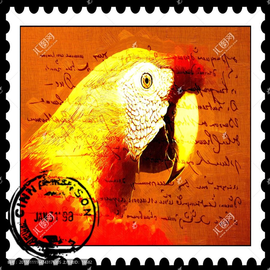 邮票,鹦鹉