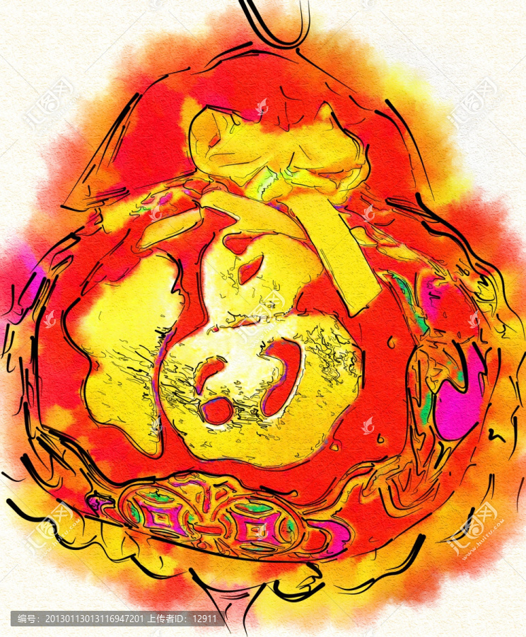 金福,水彩畫