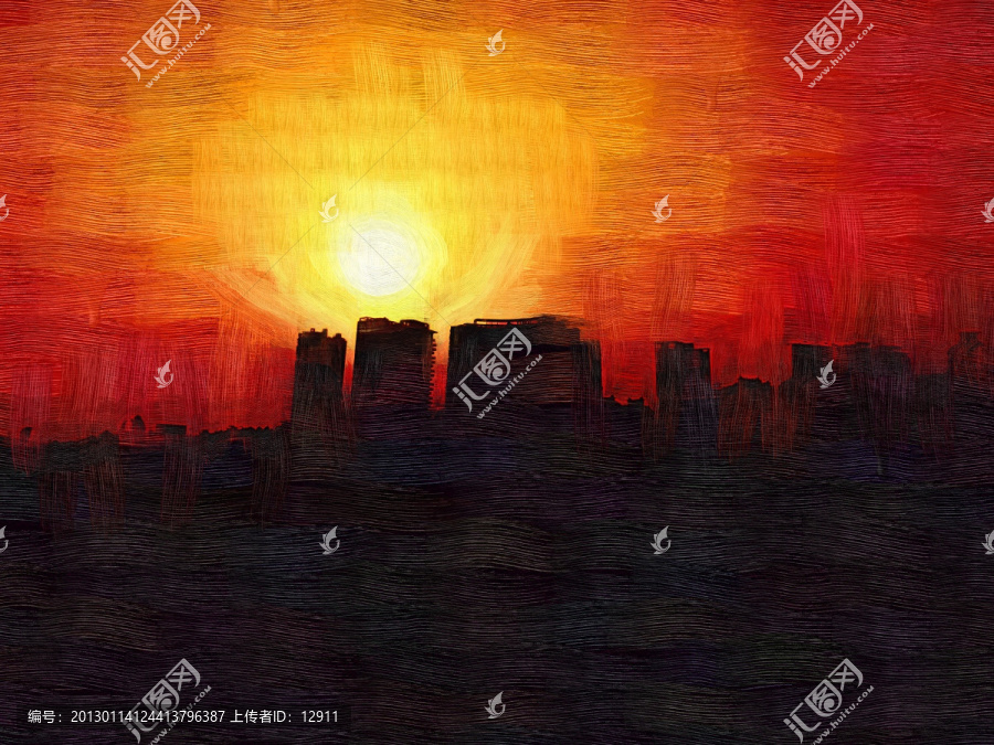 無(wú)框畫,裝飾畫,夕陽(yáng)剪影