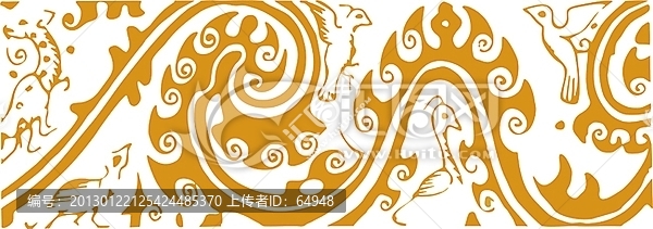 矢量海浪,動物圖案