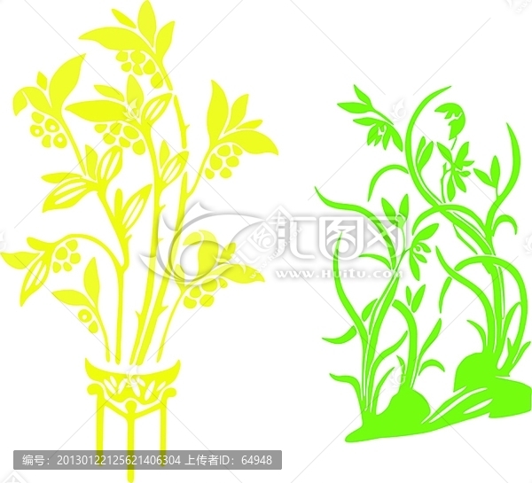 矢量花草,植物圖案