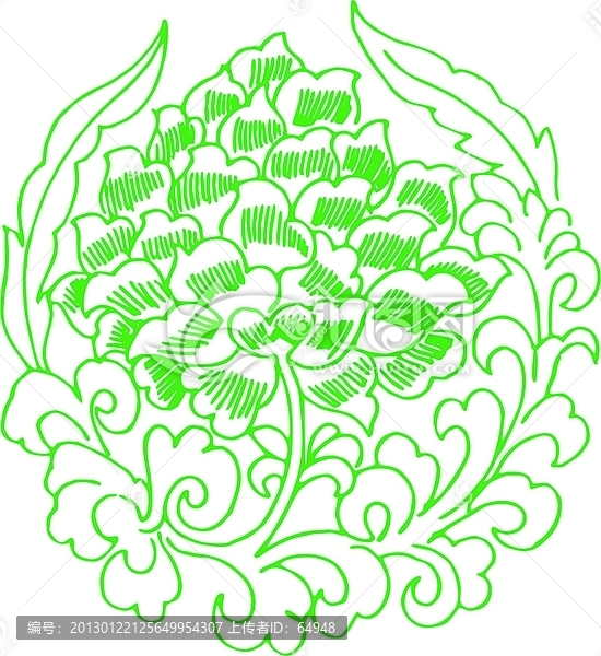 矢量花草,植物,圓形圖案