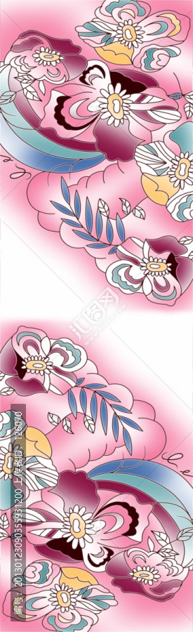 數(shù)碼長(zhǎng)巾圖案,未分層