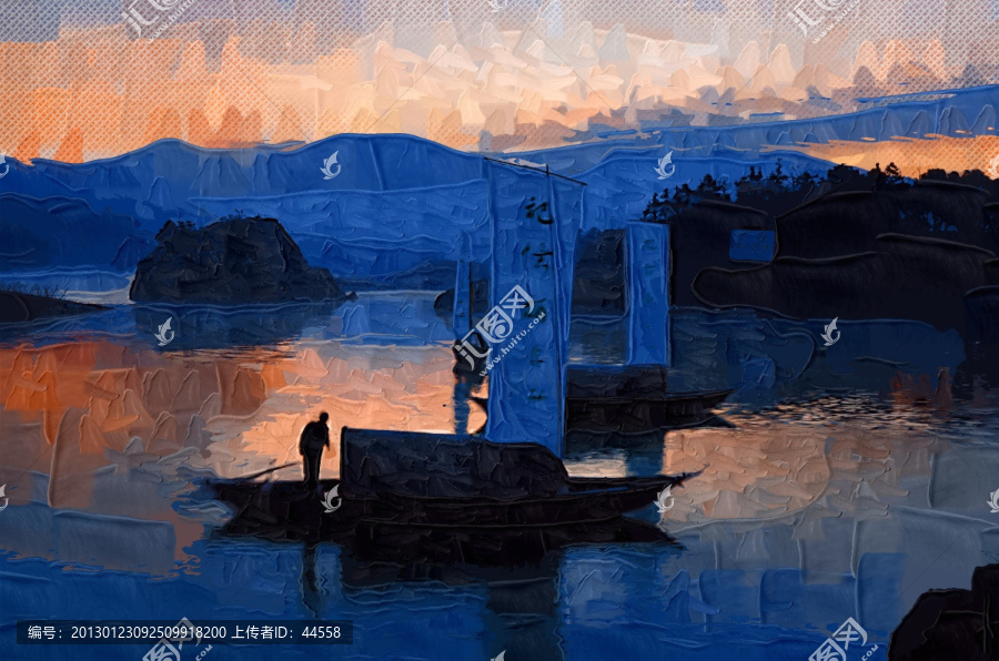 風景油畫,無框畫