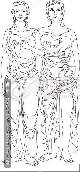人物雕塑矢量圖