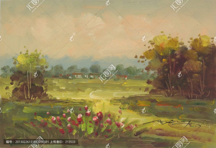 風(fēng)景油畫,現(xiàn)代油畫,風(fēng)景花卉