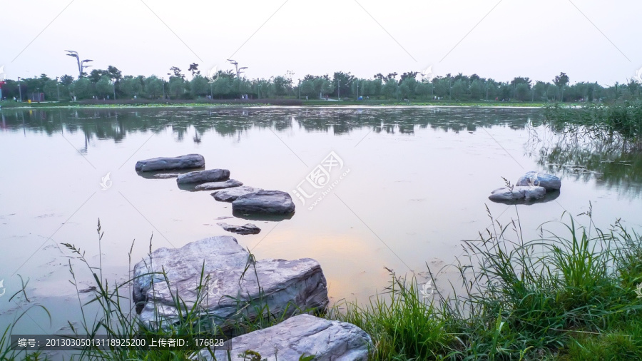 龙形水系夕阳