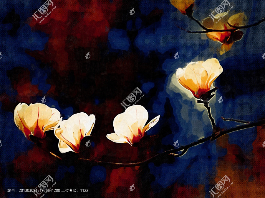 抽象畫,玉蘭花