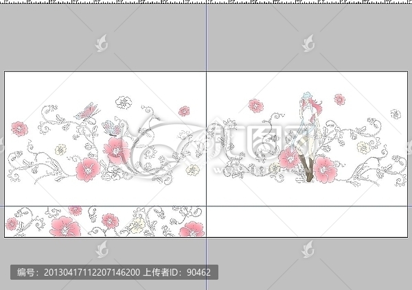 瓷片腰線花片（通道分色）