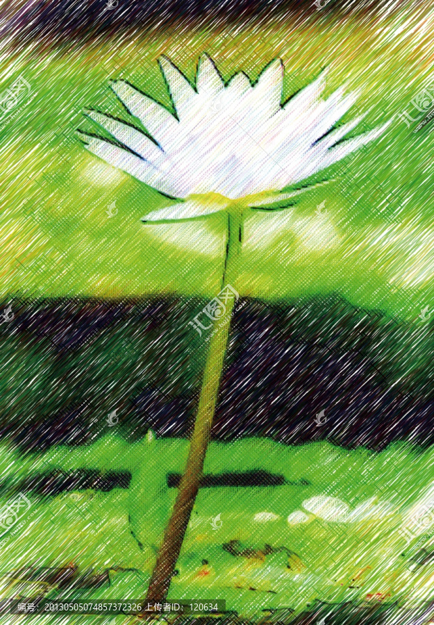 油畫,無框畫,抽象畫,荷花