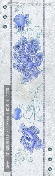 藝術(shù)玻璃平開門,青花瓷