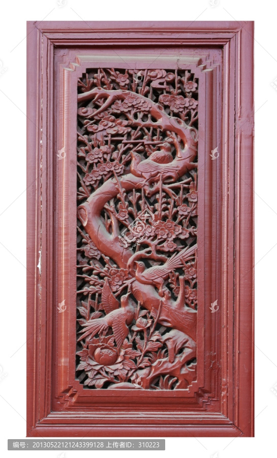 中国传统木雕门局部