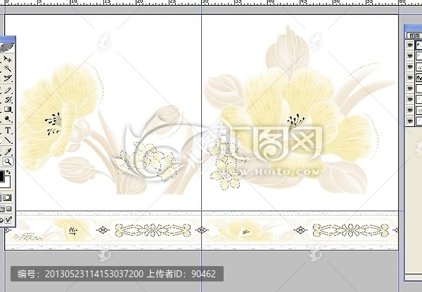 瓷片腰線花片（通道分色）