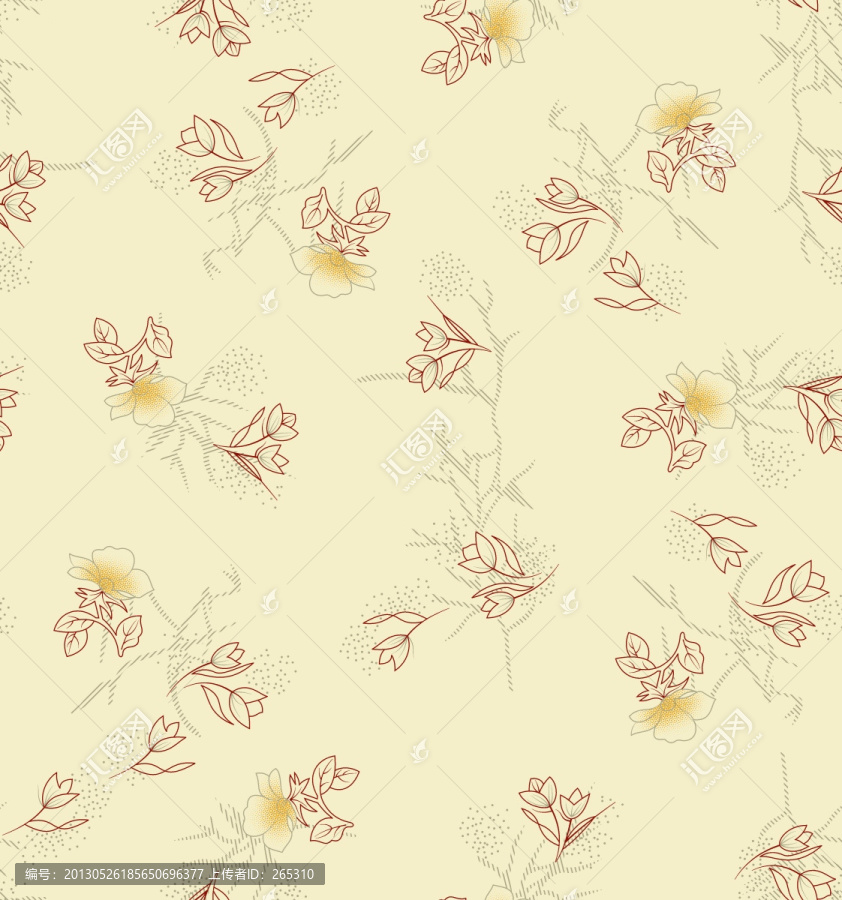 服裝印花布匹面料,花型花卉