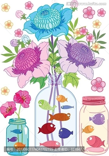 花,魚