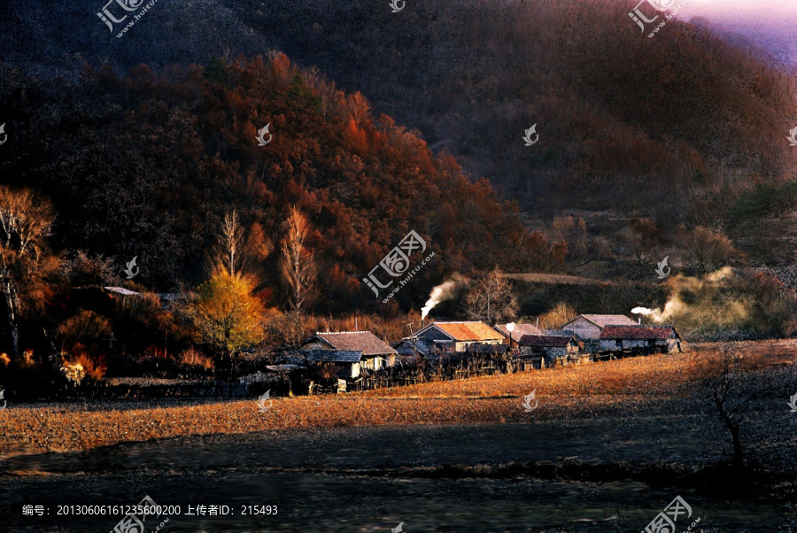 裝飾畫,無框畫,,原創(chuàng),,山村