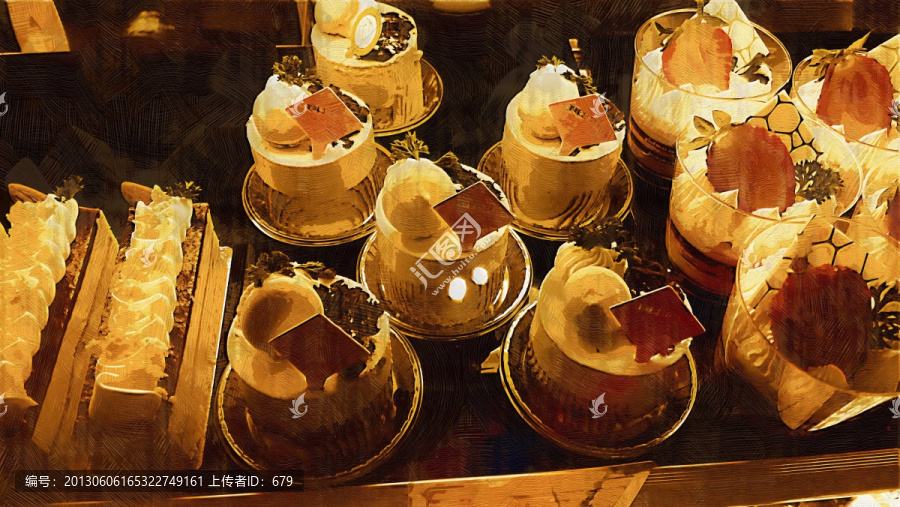 油畫,,糕點