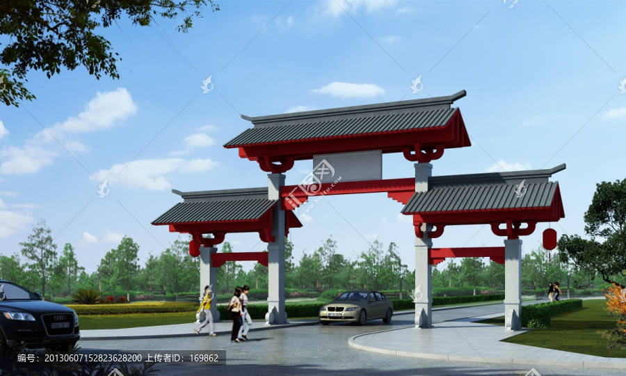 仿古大門
