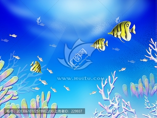 浮雕背景墻海底世界