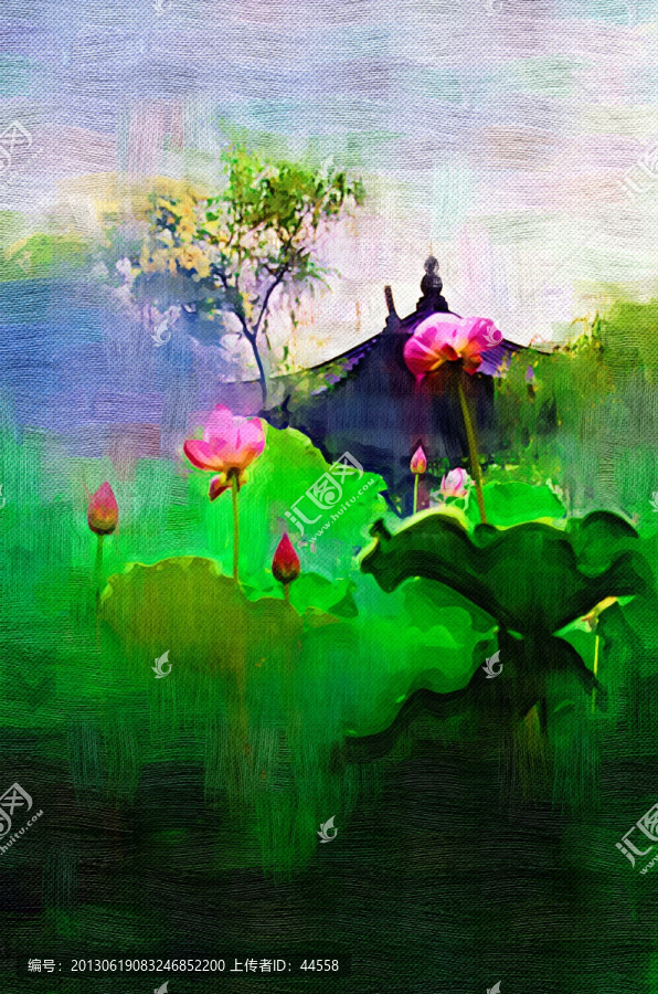 荷花,,裝飾畫,無框畫,抽象畫
