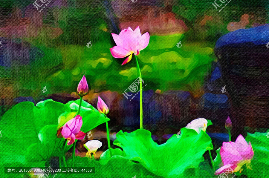 荷花,,裝飾畫,無框畫,抽象畫